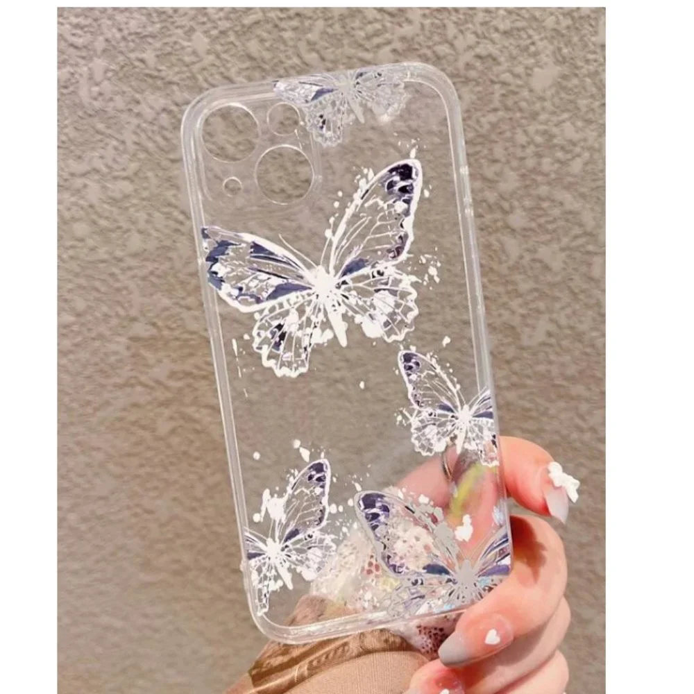 NEW iPhone 13/Pro/Max Butterfly Painted Clear iPhone case